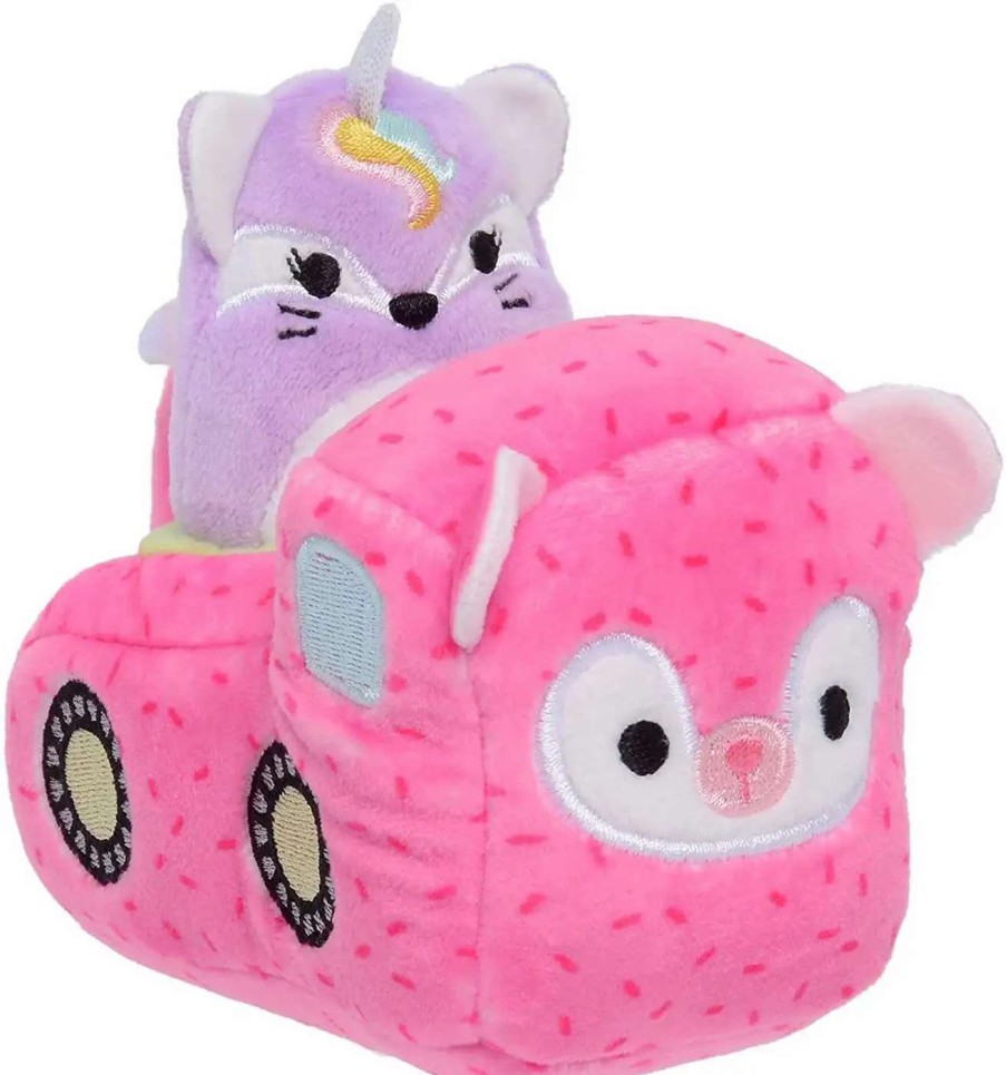 Squishmallows * | Best Reviews Of Squishmallows Squishville! Purple Fox & Vehicle 2-Inch Mini Plush