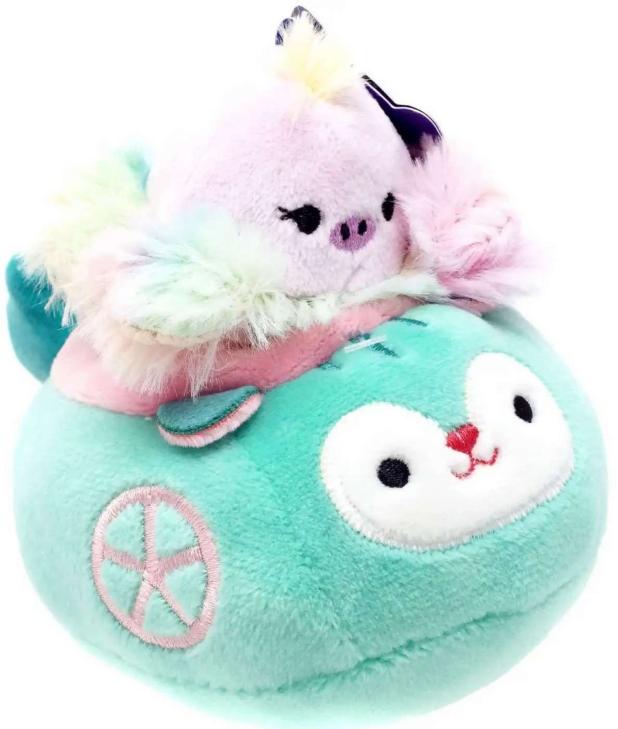 Squishmallows * | Flash Sale Squishmallows Squishville! Elda Ostrich In Carriage 2-Inch Mini Plush