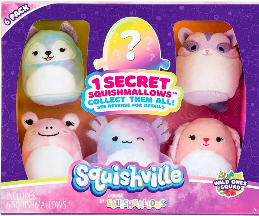 Squishmallows * | Coupon Squishmallows Squishville! Wild Ones Squad 2-Inch Mini Plush 6-Pack Set