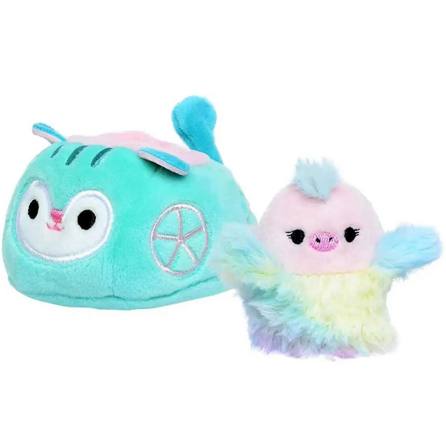 Squishmallows * | Buy Squishmallows Squishville! Ostrich & Vehicle 2-Inch Mini Plush