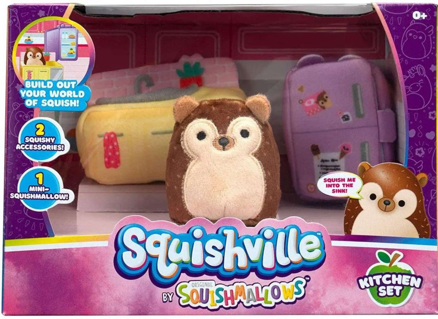 Squishmallows * | Best Deal Squishmallows Squishville! Kitchen Set 2-Inch Mini Plush Playset [With Hans]