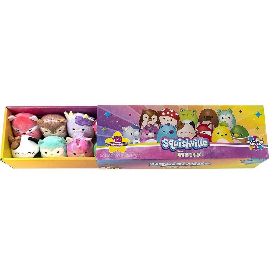 Squishmallows * | Deals Squishmallows Squishville! All-Star Squad 2-Inch Mini Plush 12-Pack Set