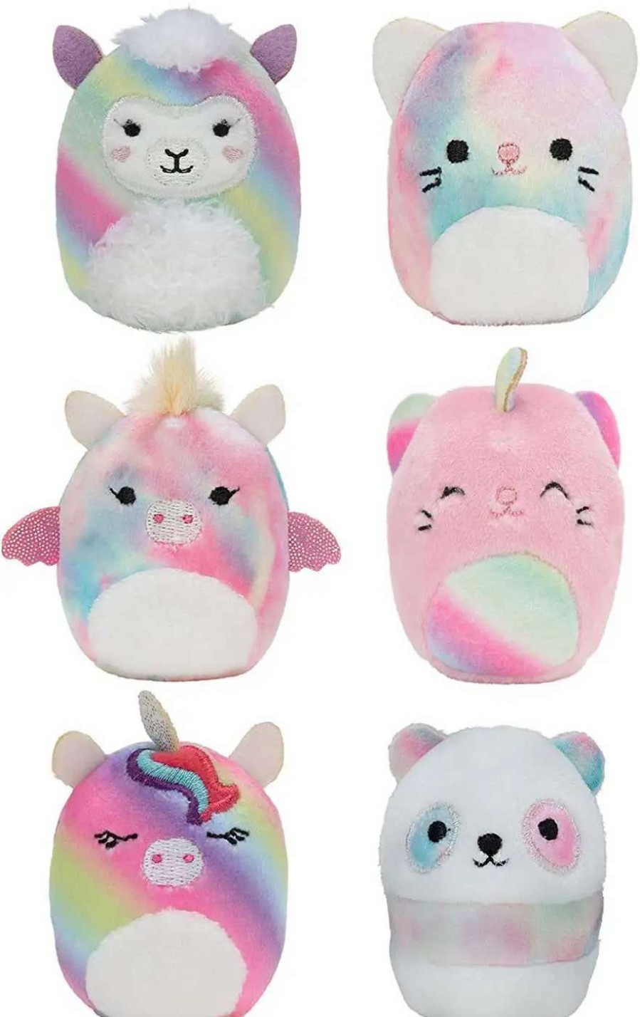 Squishmallows * | Budget Squishmallows Squishville! Rainbow Dream Squad 2-Inch Mini Plush 6-Pack Set