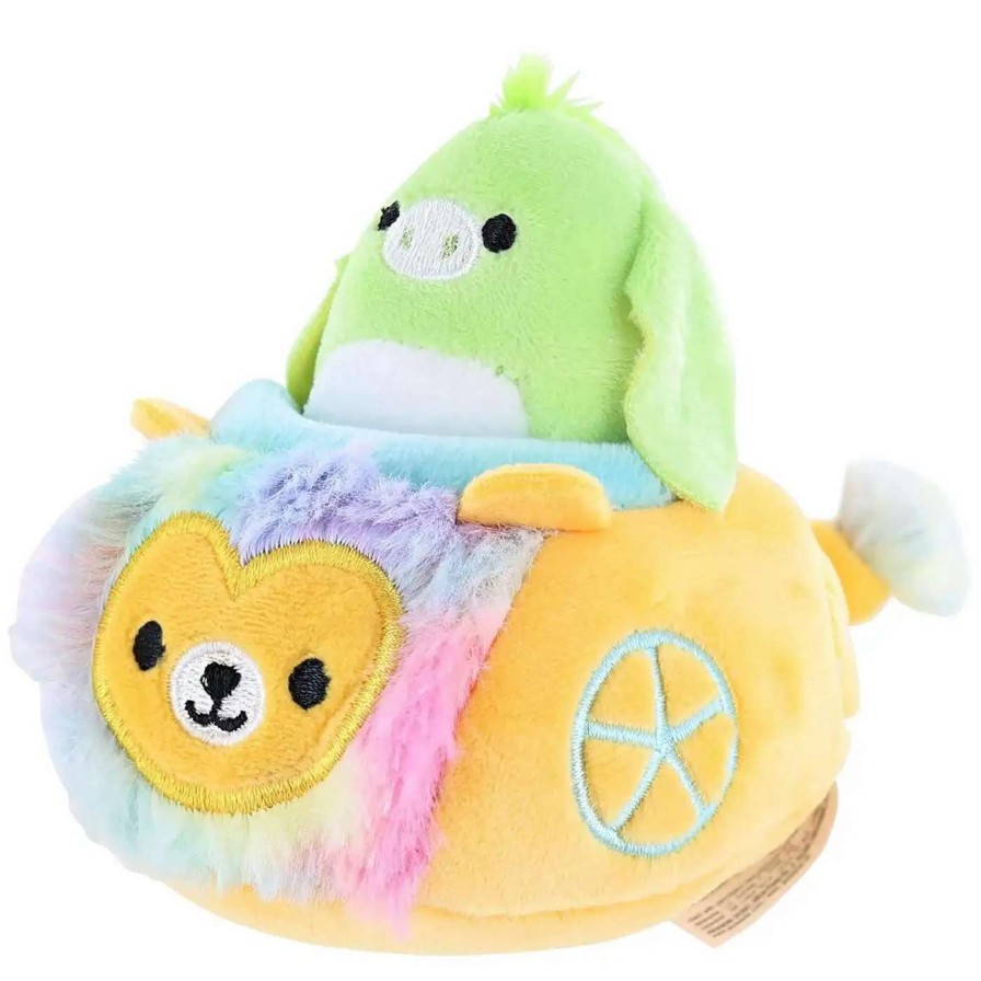 Squishmallows * | Cheapest Squishmallows Squishville! Green Donkey & Vehicle 2-Inch Mini Plush