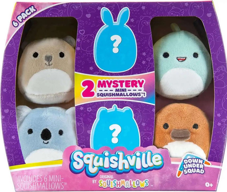 Squishmallows * | Promo Squishmallows Squishville! Down Under Squad 2-Inch Mini Plush 6-Pack Set