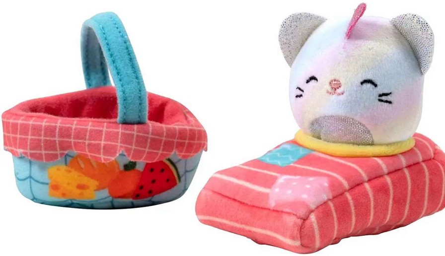 Squishmallows * | Hot Sale Squishmallows Squishville! Picnic Set 2-Inch Mini Plush Playset [With Camilla The Caticorn]