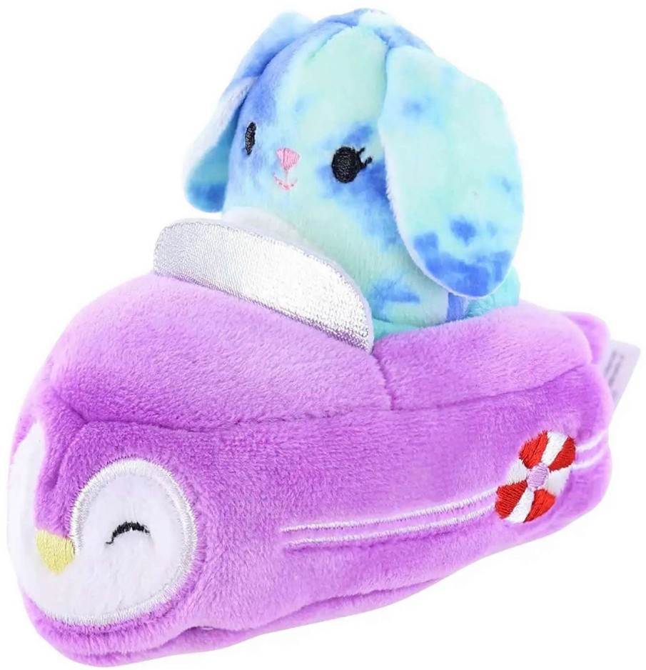 Squishmallows * | Promo Squishmallows Squishville! Tie-Dye Bunny & Vehicle 2-Inch Mini Plush